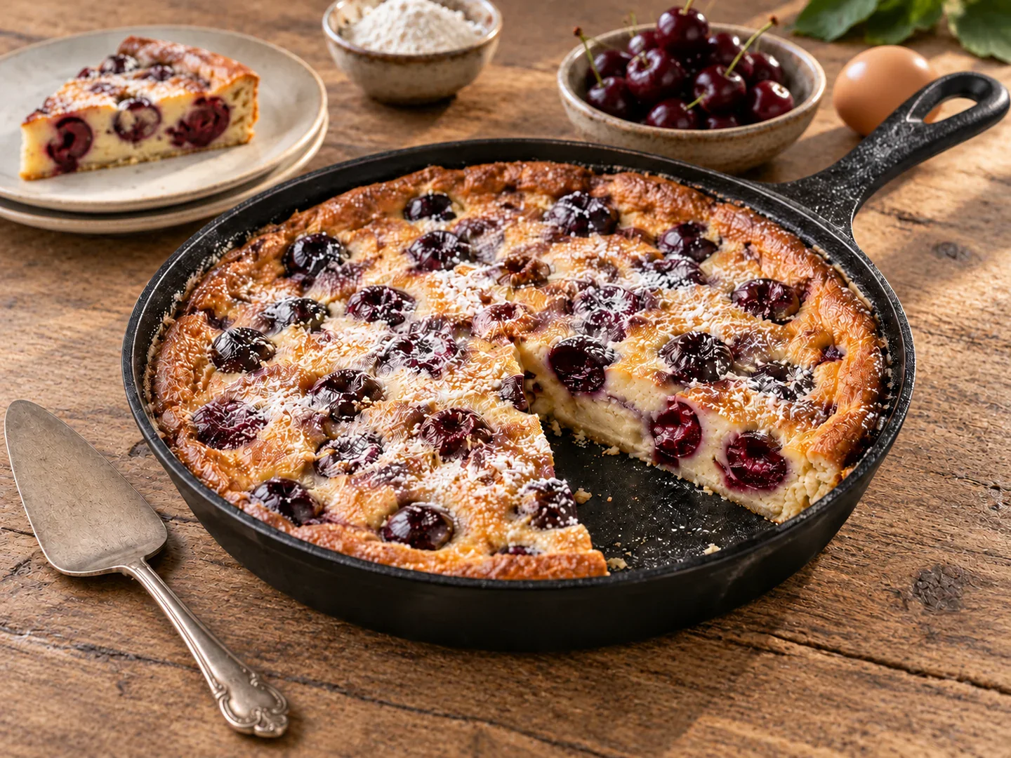 Clafoutis cu cireșe — preparatul final