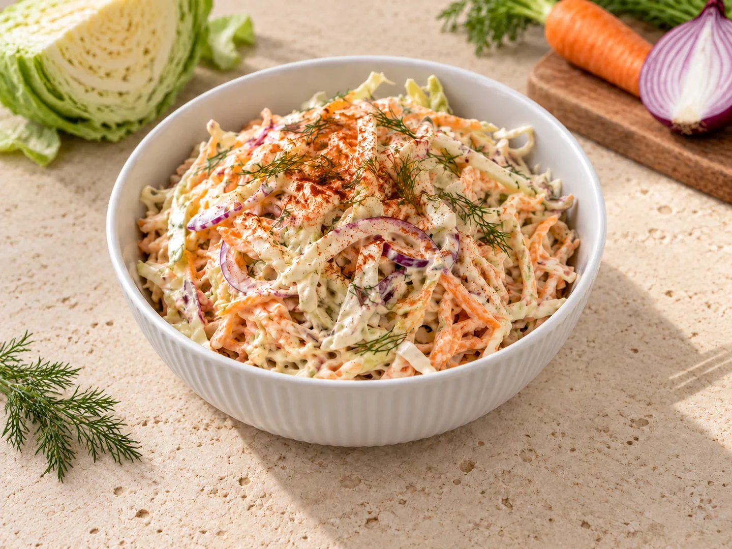 Salată coleslaw cu iaurt — preparatul final