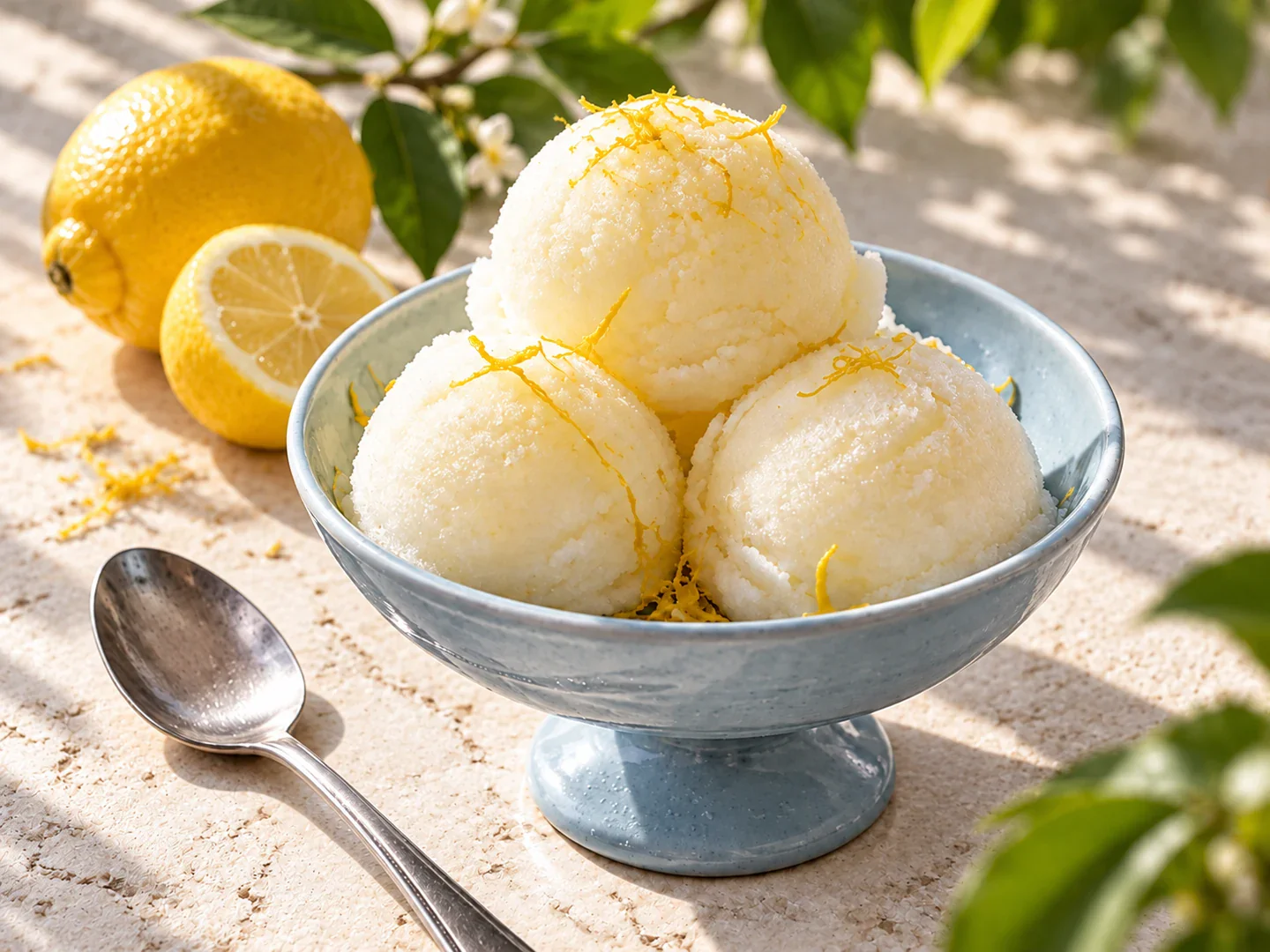 Sorbet de lămâie — preparatul final